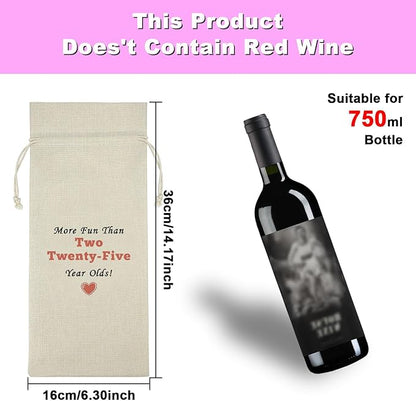 50th Birthday Gift for Women Men Wine Bag Gift for 50 Year Old 50th Birthday Gift for Wife Sister Turning 50 Drawstring Wine Wrap Bag Happy Birthday Gifts for Grandma Mother Aunt Mother's Day Gifts