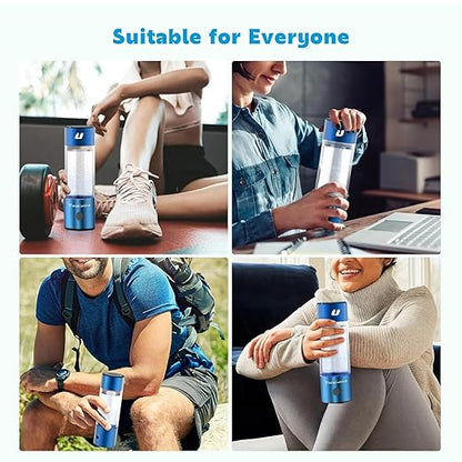 Hydrogen Water Bottle 2024, Hydrogen Water Generator with SPE PEM Technology Water Ion, Hydrogen Dispenser Improves Water Drinking in 3 Minutes with Self-Cleaning,Colorful LED,USB-C Charging(Blue)