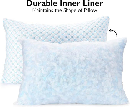 Greaton, Gel Memory Foam Pillows, Maintains Proper Sleeping Postures, Relieves Neck and Shoulder Pain, Perfect for Side, Back, or Stomach Sleepers, 25 x 15, White