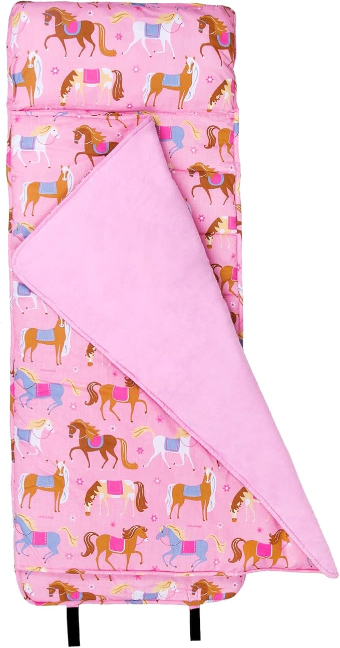 Wildkin Original Nap Mat with Reusable Pillow for Boys & Girls, Ideal for Sleepovers, Equipped with Hook & Loop Fastener, Made from Cotton Blend Materials - Nap Mat for Kids