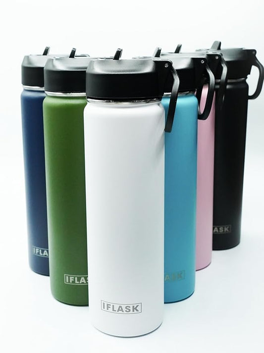 Sport Travel Outdoor Water Bottle with Spout and Straw Lids | Leak Proof | Insulated Stainless Steel Double Walled | BPA and Sweat free | Hot & Cold | For Kids Men & Women (Green, 22 oz)