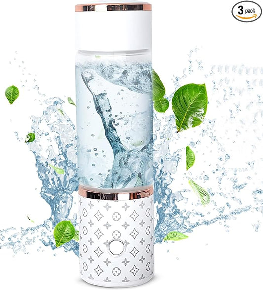 Premium Hydrogen Water Bottle Generator for Hydrogen Enriched Water – 3 in 1- USB Powered Hydrogen Water Machine with 1500-2000ppb – 5 Different Light Modes Hydrogen Bottle for Sports, On The Go