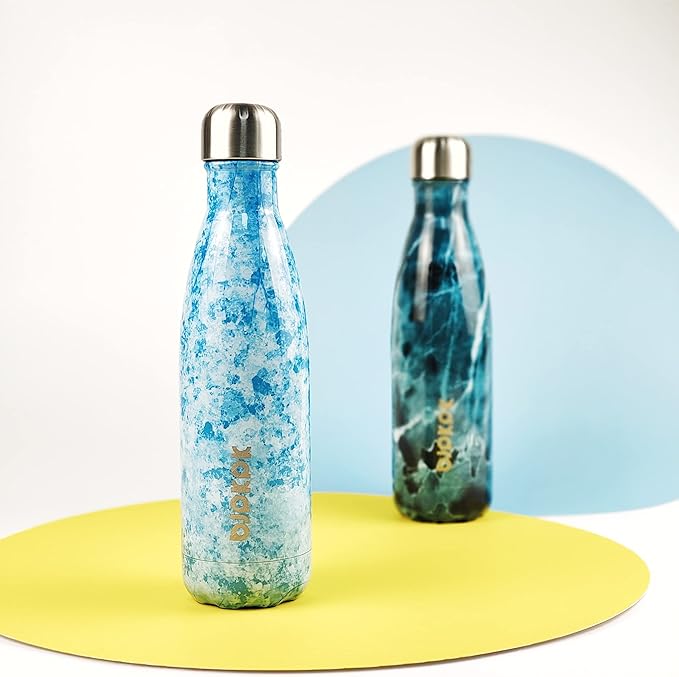 BJPKPK Stainless Steel Water Bottles -25oz/750ml -Insulated Water Bottles,Sports Water Bottles Keep Cold for 24 Hours and Hot for 12 Hours,Metal Travel Water Bottle,Marble Thunder