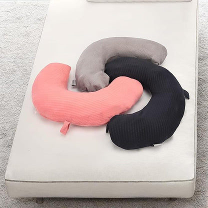 Travel Neck Pillow Cover Neck Pillow Replacement Cover Travel U Neck Pillow Case Cover Soft and Smooth Neck Pillow Cover Green Gray (Only Pillow Cover, No Filler)
