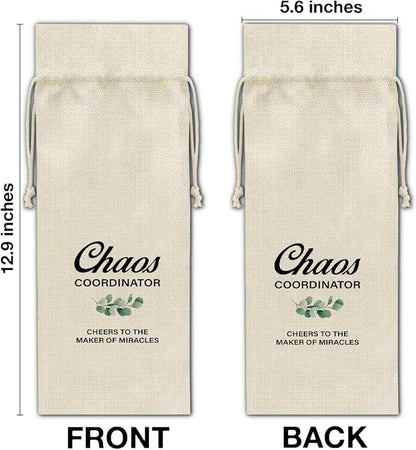 HOIJAUMAI Chaos Coordinator Gift for Women Men, Chaos Coordinator Wine Bag Chaos Coordinator Wine Gift Bags for Teacher Leader Mentor Coach Boss