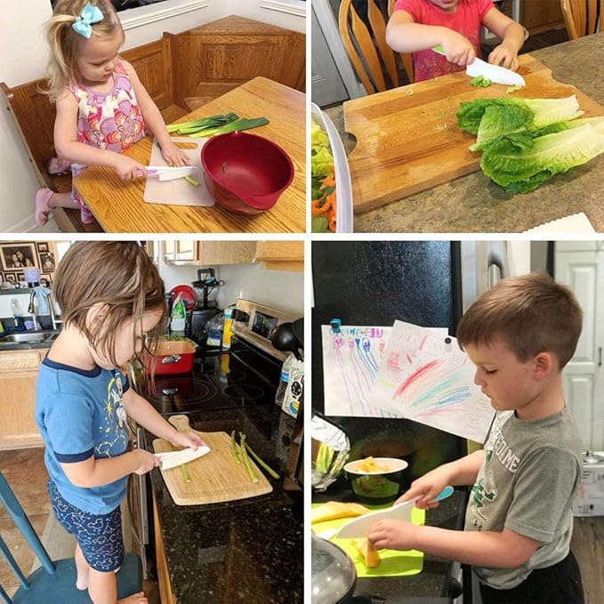 MOTYAWN 8 Pieces Kids Plastic Nylon Cooking Knife Set, Safe Knives for Bread Without BPA,Children's Safe Cooking Chef Nylon Knives for Cooking and Cutting Fruits, Veggies & Cake