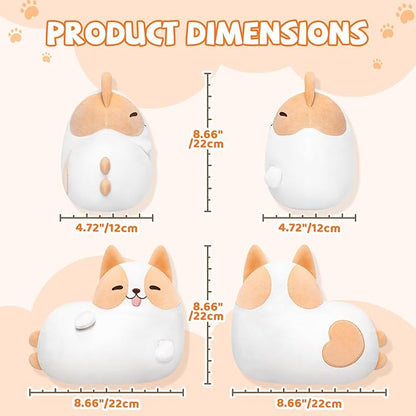 Corgi Plush Stuffed Animals, Cute Dog Plushies Stuffed Toy Pillow, Kawaii Plushies Heart Shape Pillow, Puppy Squishy Plushies Cuddle Pillows for Kids & Adults
