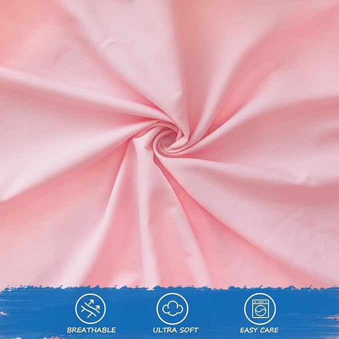 Nap Mat Sheet 2 Pack, 24" x 48" x 4" Fitted Elastic Corners Preschool Day Care Rest Nap Mat Cover, Soft & Breathable Baby Sheets for Regalo My Cot Portable Toddler Bed and Joovy Travel Cot, Pink