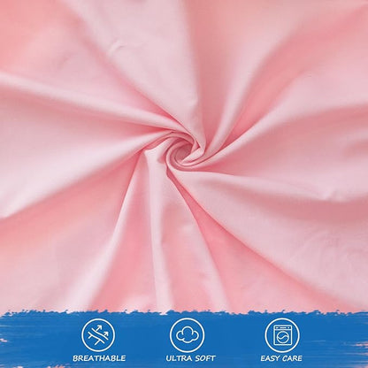 Nap Mat Sheet 2 Pack, 24" x 48" x 4" Fitted Elastic Corners Preschool Day Care Rest Nap Mat Cover, Soft & Breathable Baby Sheets for Regalo My Cot Portable Toddler Bed and Joovy Travel Cot, Pink