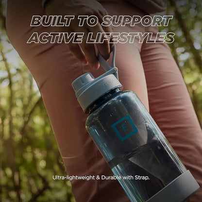 IRON °FLASK Clear Tritan Trekker Water Bottle with Chug Lid & Rubber Boot - Leak Proof & Lightweight for Gym, Hiking, Sports - Dishwasher Safe, BPA Free Plastic - Light Lavender, 32 Oz