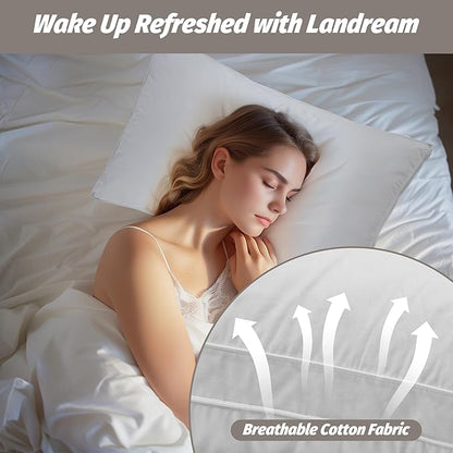 Feather Pillows Standard Size Set of 2,100% Cotton Shell Goose Down Pillow,Feather Down Bed Pillow, White Hotel Pillow (Standard)