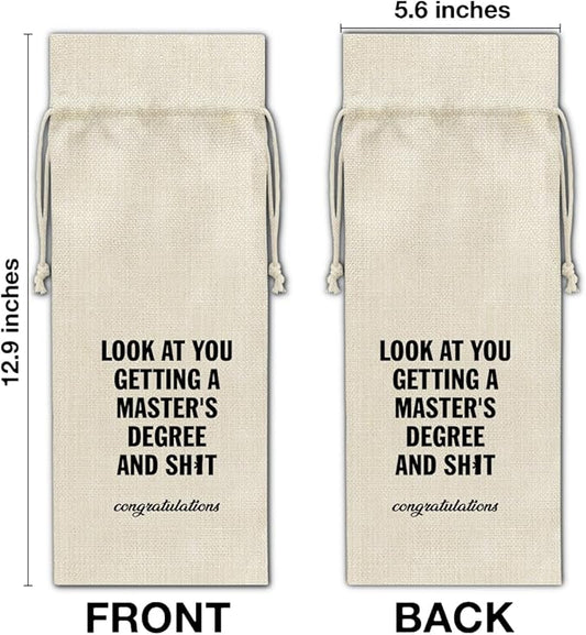 HOIJAUMAI Masters Degree Graduation Gifts Masters Graduation Gift Graduation Wine Bag Master's Degree Wine Gift Bags