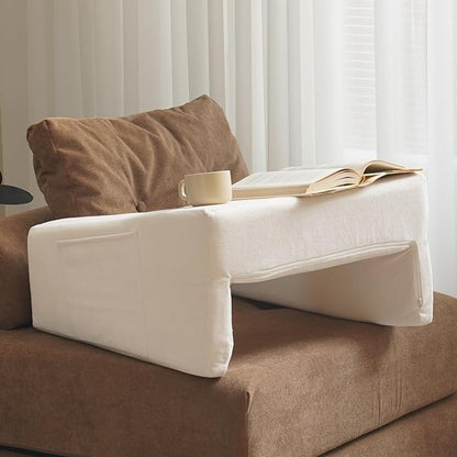 N&V Bed Rest Reading Pillows, High Density Foam Pillow for Gaming (Ivory)