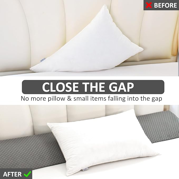 Wedge Pillow for Headboard - King Size Bed Wedge Pillow Headboard, Bed Wedge Gap Filler, Pillow Wedge for Headboard Gap - Fill The Gap (0-8") Between Headboard and Mattress (76"x10"x6")