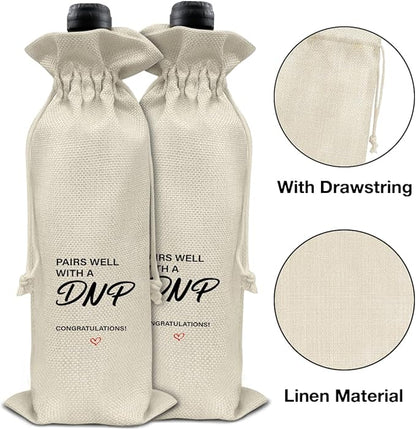 HOIJAUMAI DNP Graduation Gifts DNP Graduation Wine Bag Pairs Well with a DNP Wine Gift Bags for Women Men