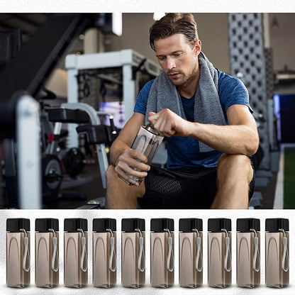 Mifoci 30 Pcs Water Bottle Bulk 17 oz Plastic Sports Water Bottles for Adults Reusable Leak Proof Portable Drink Bottles Large for Travel Camping Fitness Office(Black)