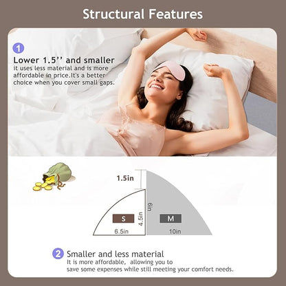 Vekkia King Bed Wedge Pillow for Headboard/Headboard Pillow/Bed Gap Filler/Pillow Wedge for Headboard Gap,Close Gaps Between Mattress and Headboard(Gray 76"x6.5"x4.5")