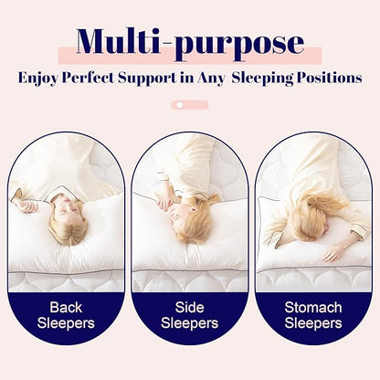 Cosybay Goose Feather and Down Bed Pillow, Premium Medium White Pillow Inserts for Sleeping, Luxury Bedding Pillows for Side and Back Sleepers, King Size, 20x36 Inches, 2 Pack