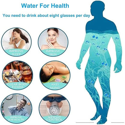 Hydrogen Water Bottle, 1200Pbb Portable Hydrogen Water Ionizer Machine, Hydrogen Water Generator, Hydrogen Rich Water Glass Health Cup Water Ionizer Machine for Office, Travel, Daily Drinking Silver