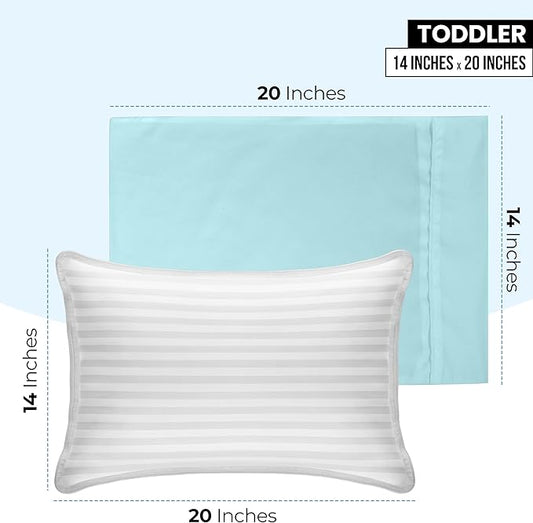 Utopia Bedding Toddler Pillow Cases - 2 Pack - Envelope Closure - Soft Brushed Microfiber Fabric - Shrinkage and Fade Resistant Pillow Covers 14 X 20 Inches (Toddler, Spa Blue)
