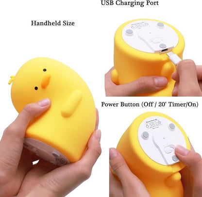 Duck Night Light, Duck Gifts for Girl, Duck Lamp Gifts Bedside Lamp for Nursery, ABS+SIL, Touch Control, Portable and Rechargeable Dimmable, Birthday Gifts for Boys Girls