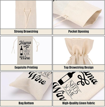 Funny Wine Quotes Wine Bag Wine Tasting Party Supplies for Wine Lovers Women Men Father Groom Friend Christmas Birthday Wedding Bachelorrette Party Wine Bags