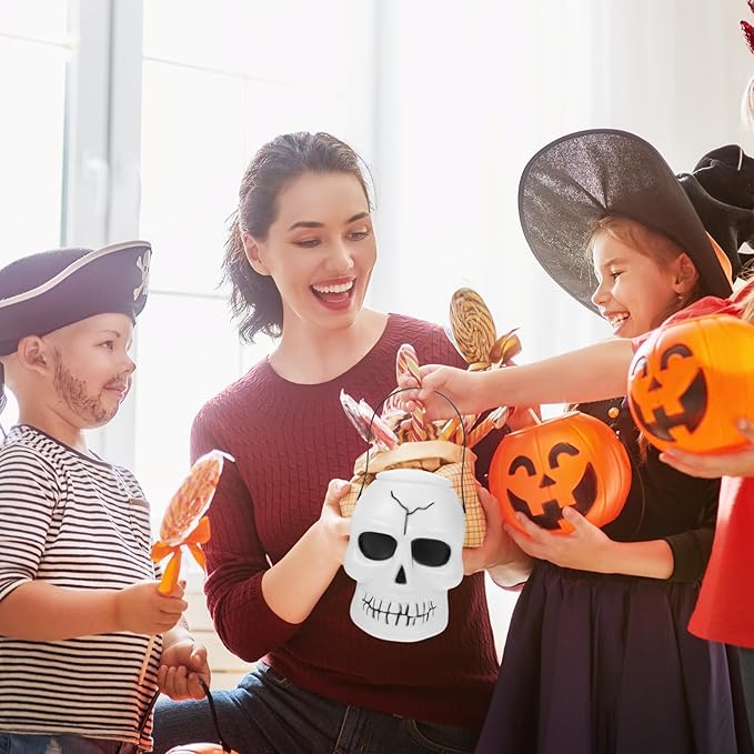 Pumpkin Trick or Treat Bag Halloween Pumpkin Bucket 17CM Large Plastic Portable Trick or Treat Pumpkin Candy Buckets for Halloween Party Decoration B Mini Halloween Buckets