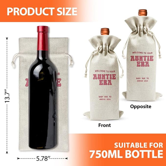 Promoted to New Auntie Gift Wine Bag 2024, Baby Announcement Gift for New Aunt 2024, Religious Pregnancy Announcement, Baby Shower or Party Favor, Auntie to be Gift