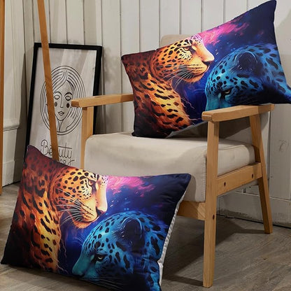 AILONEN Leopard Print Fitted Sheet Set Queen Size,Safari Wildlife Cheetah Bed Sheet Set Queen Size for Boys Kids,3 Pieces Animal Leopard Queen Fitted Sheet with 2 Pillowcases Decor