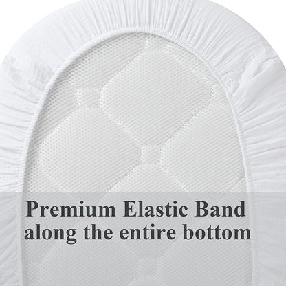 Muslin Bassinet Sheet Compatible with Halo Bassinest Swivel Flex Glide Premiere & Luxe Series Sleeper 2 Pack Cotton Stylish Boho Fitted Bassinet Sheets Super Soft for Baby White & Pink