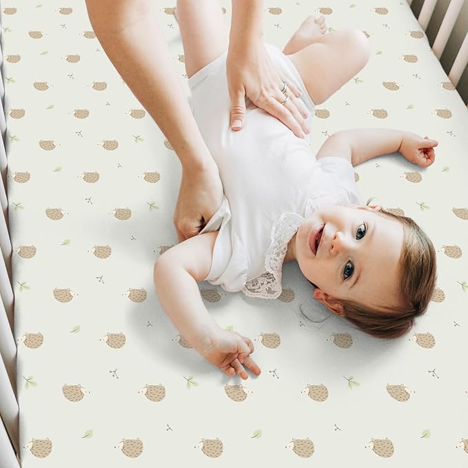 2-Pack Crib Sheets for Boys,Girls - Viscose Derived from Bamboo Fitted Crib Sheet, Organic Baby Crib Sheets, Crib Mattress Sheet,Toddler Bed Sheets,Baby Sheets for Crib Fitted Sheets(Nibbles/Bruce)