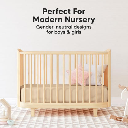 Pack and Play Sheets Fitted, 2-Pack Mini Crib Sheets - Pack N Play Sheets, Organic Fitted Crib Sheet for Pack and Play Mattress, Playard Baby Crib Sheets, Crib Sheets Neutral for Boys, Girls (Rust)