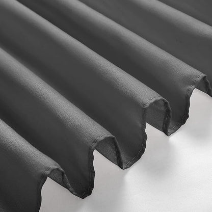 RIMELA Bed Skirting Queen Size Dark Grey Bed Skirt 18 Inch Drop, Wrap Around Elastic Adjustable Bedskirt, Dust Ruffle for Bed Frame & Box Spring Soft Durable Fabric Machine Washable Easy to Install