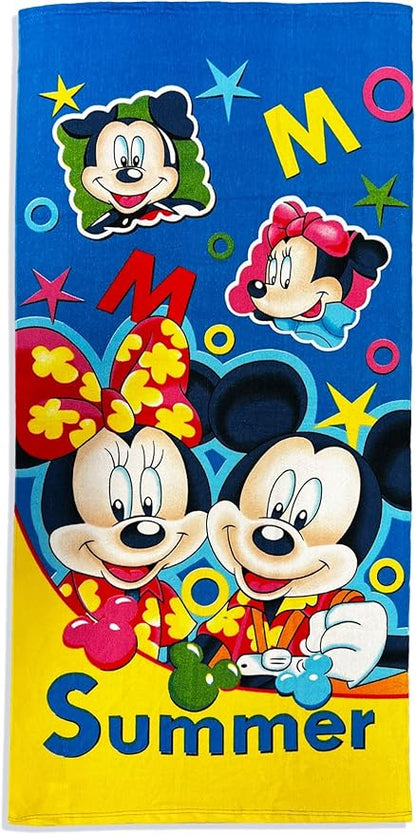 Disney Mickey Mouse Big Mickey on Front and Mickey Hold up Mickey Sign Polka dots Poncho Hooded Towel (Red Hoodie)
