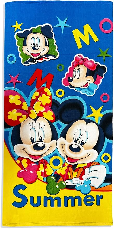 Disney Mickey Mouse Big Mickey on Front and Mickey Hold up Mickey Sign Polka dots Poncho Hooded Towel (Red Hoodie)