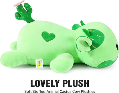 Onsoyours Cute Cow Plushie, Soft Stuffed Cactus Cow Squishy Plush Animal Toy Pillow for Kids (Cactus Cow, 12")