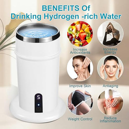 HydroHealth Hydrogen Water Bottle - Stainless Steel,Hydrogen wate， Large Capacity, Wireless Charging, LED Display - Perfect for Home, Office, Fitness, and Travel - Gift of Health