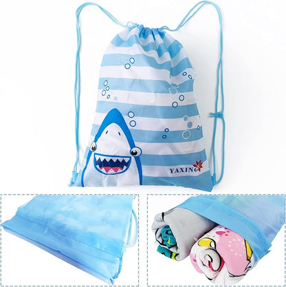 NovForth Kids Beach Towel for Boys Girls, Shark Hooded Bath Towel Wrap, Toddler Pool Towel with Hood