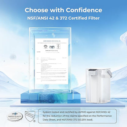 Waterdrop Chloramine Reduction Electric Water Filter Pitcher, Dispenser, 200-Gallon Long-Life Filtered Water Pitchers, NSF/ANSI 42, Reduce Chloramine, Lead, PFAS, 15-Cup, White, with 1 Filter