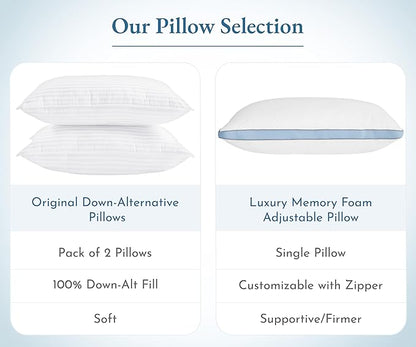 California Design Den 2-Pack Bed Pillows Queen Size Set of 2 for Sleeping, Cooling Luxury Hotel Pillows, for Back, Stomach or Side Sleepers