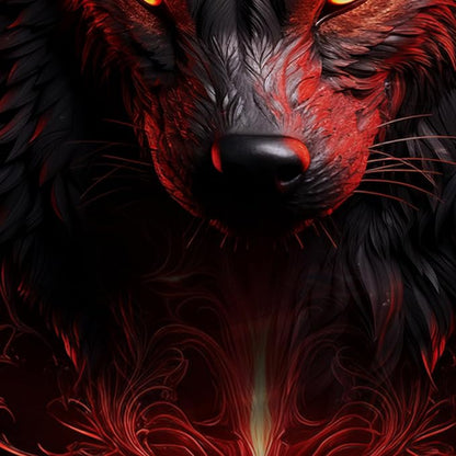 AILONEN 3D Black Wolf Shower Curtain Set,Fire Wolf Head Bathroom Curtain for Kids Girls Boys,Boho Style Shower Curtain,Wild Animal Shower Curtains for Bathroom Decor, 36" W*72" H