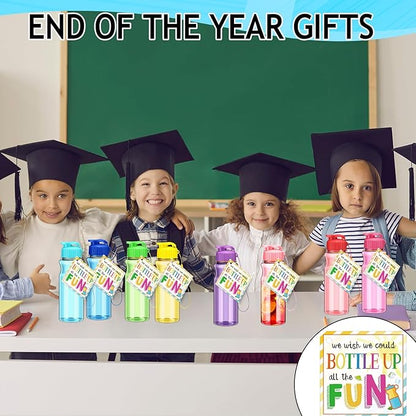 Water Bottles Bulk End of the Year Gifts for Students 18 oz Portable Sports Water Bottle Summer Graduation Student Gifts from Teacher for Kids School Classroom Prizes Goodie Bag (24)