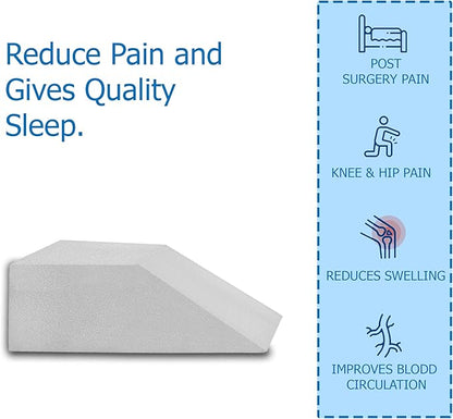 Greaton, 21-Inch Leg Pillow Full Top Comfortable Rest Elevating Foam Wedge | Relieves and Recovers Foot, Hip, Knee and Ankle Injury Pain, Improves Blood Circulation, Multi-Purpose, White