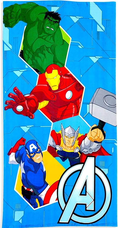 Kids Official Licensed Character Soft Beach/Hooded Bath Towel (Avengers II, 40 x 60)