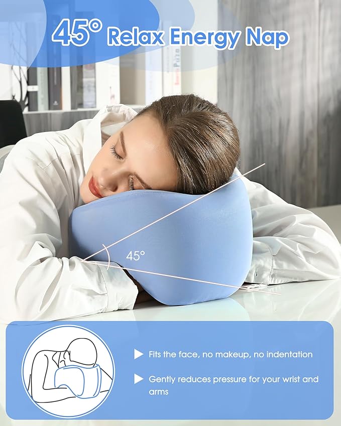 2-in-1 Travel Pillow, Memory Foam U-Shape Airplane Neck Pillow with Storage Bag, Napping Pillow Relax Arms, Ideal for Airplane, Car, Family and Travel Use-Upgraded