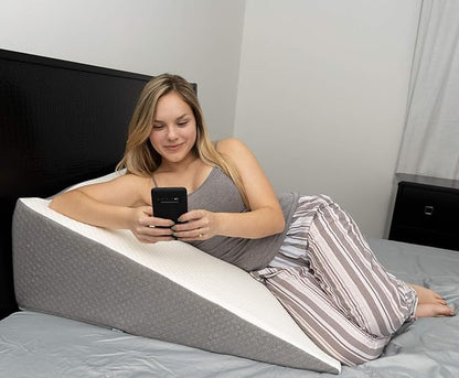 Kölbs Extra Wide Bed Wedge Pillow | Extra Large Bed Wedge Pillow (31” x 33”)| Memory Foam Top and Jacquard Cover| Wedge for Sleeping Acid Reflux GERD (Extra Wide 7.5" Height (31 x 33 x 7.5))