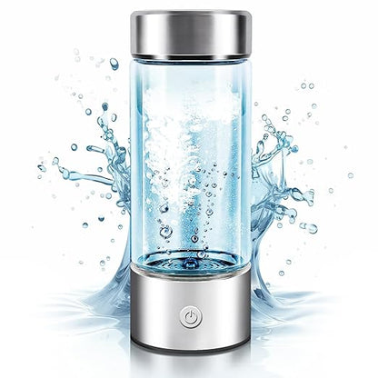 Hydrogen Water Bottle, Hydrogen Water Bottle Generator 3rd gen, Quick Electrolysis of 2000PPB Alkaline Hydrogen Water, Gift Packaging, silver, QSB001