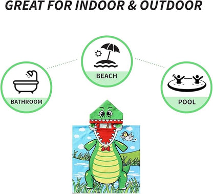 NovForth Bath Towel for Toddler Boys, Pool Hooded Towel for Kids, Hooded Bath Beach Towel Poncho for Bath/Pool/Beach Swim Cover