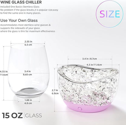 Wine Glass Chiller Wine Chiller Keep the Chill in Your Glass-Wine Cooler (ROSE)
