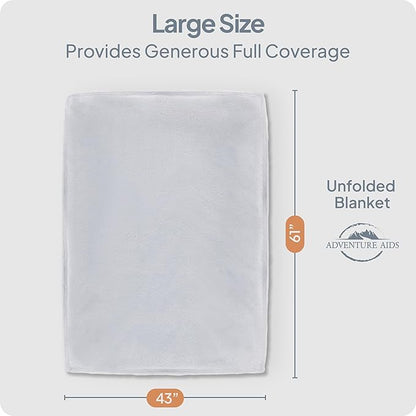 Travel Pillow and Blanket Set - Super Soft 2 in 1 Blankets with Cozy Hand & Feet Pouches Zip into Plush Pillows - Large Size Wraps You in Warmth on Airplanes - Luggage Sleeve & Backpack Clip (Gray)